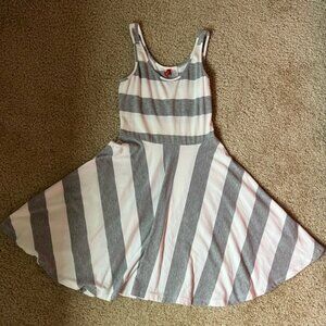 LIKE NEW - H&M - Striped Expansion Sundress - white gray